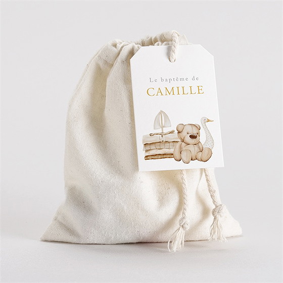 Pochon baptême ours marin