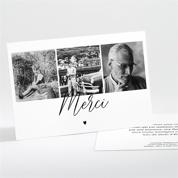 Remerciement décès Du fond du coeur réf.N111354