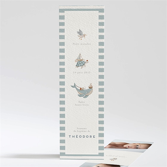 Signet baptême animaux marins