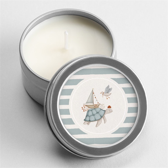 Bougie baptême Animaux marins argent réf.N3602421