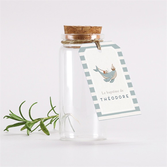 Mignonette baptême Animaux marins étiquette réf.N2911106