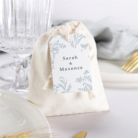 Boîte de dragées mariage jouy exclusif pochon
