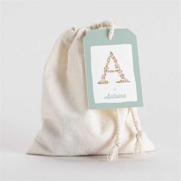 Boîte de dragées baptême Alphabet original pochon réf.N79119