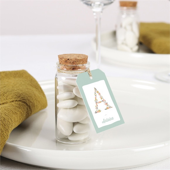 Boîte de dragées baptême Alphabet original mignonette réf.N79120