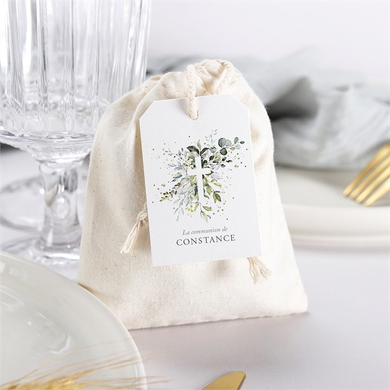 Boîte de dragées communion espérance pochon