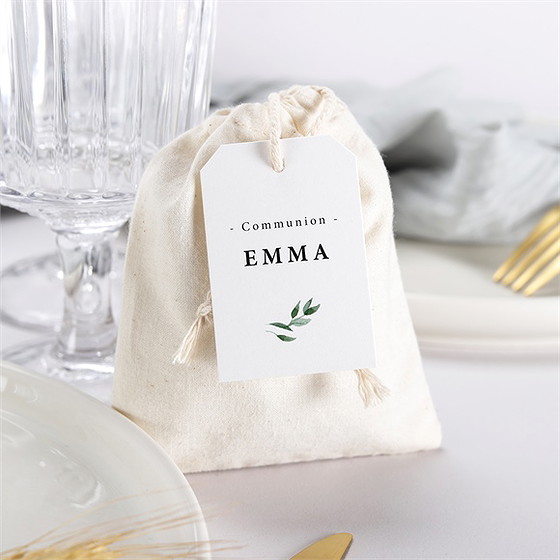 Boîte de dragées communion belle simplicité pochon