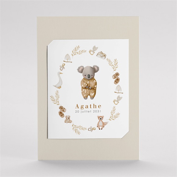 Faire-part naissance Bébé koala duo réf.N23187