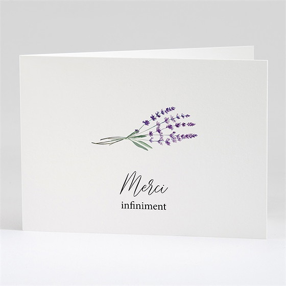 Remerciement décès souvenir de lavande plié