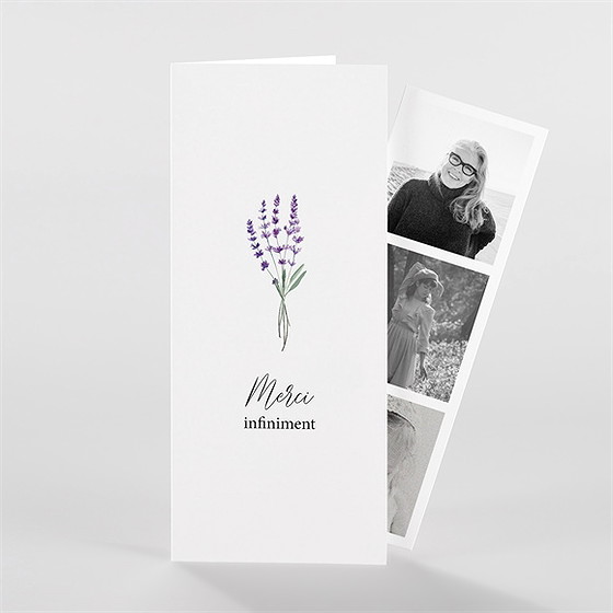 Remerciement décès souvenir de lavande photomaton