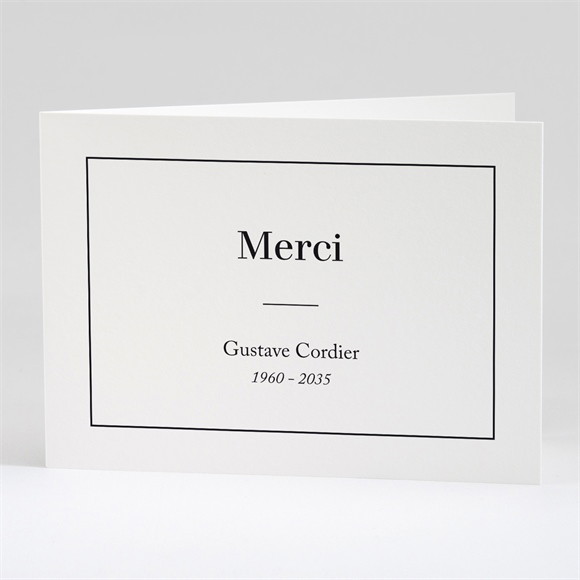Remerciement décès Classique plié réf.N42169