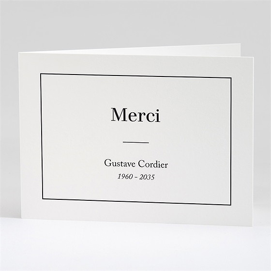 Remerciement décès classique plié