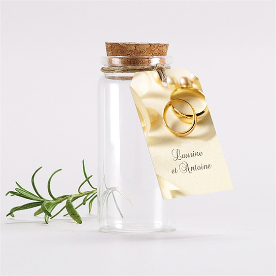 Boîte de dragées mariage alliances mignonette