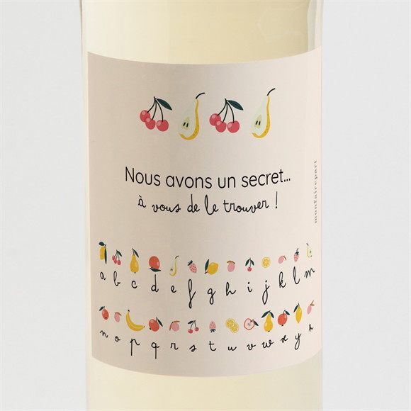 Étiquette bouteille annonce grossesse Rébus réf.N3002209