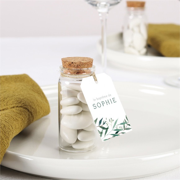 Boîte de dragées baptême Jolie annonce mignonette réf.N79150