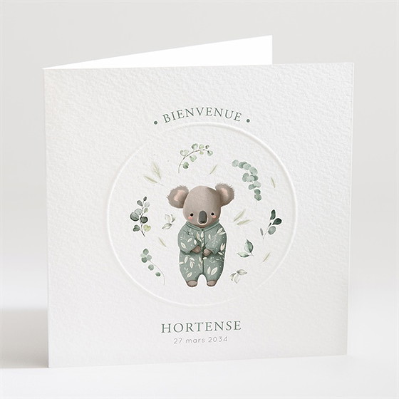 Faire-part naissance koala jungle