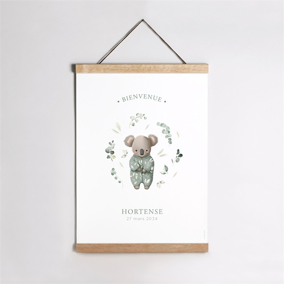 Affiche naissance Koala jungle réf.N260520