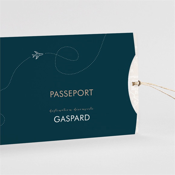 Faire-part naissance Premier Passeport pochette duo réf.N85139