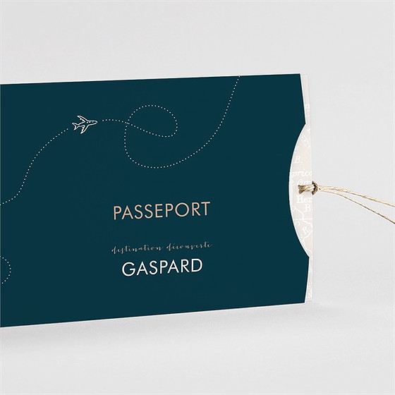 Faire-part naissance premier passeport pochette duo