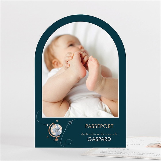 Faire-part naissance mon premier passeport arche
