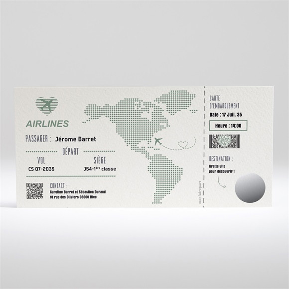 Carte annonce grossesse Billet à gratter réf.N13016