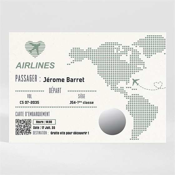 Carte annonce grossesse billet à gratter magnet