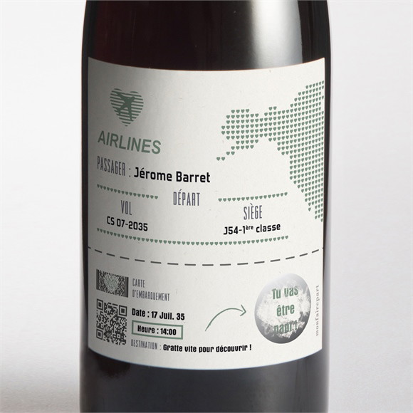 Étiquette bouteille annonce grossesse Billet à gratter réf.N3002212