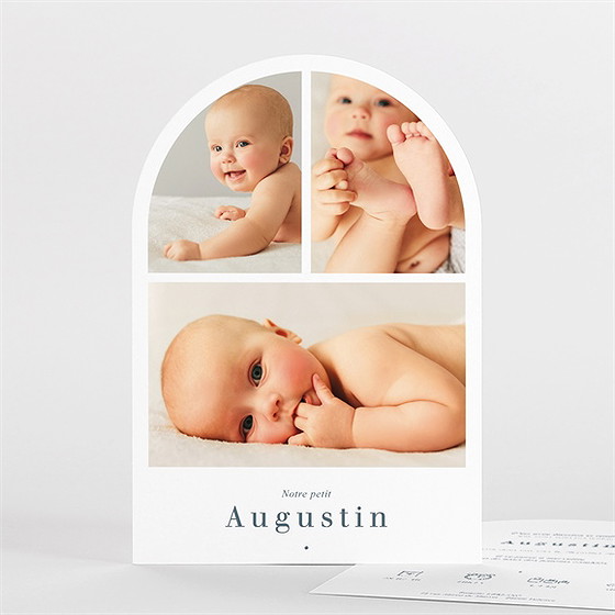 Faire-part naissance multi photo arche
