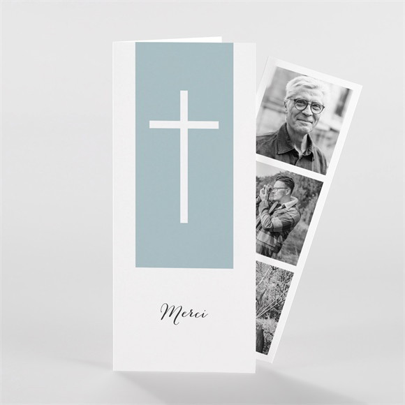 Remerciement décès Simple Elégance photomaton réf.N981352