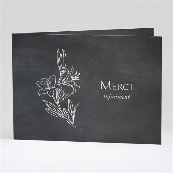 Remerciement décès Lys plié réf.N42172