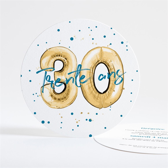 Invitation anniversaire Ballon 30 ans réf.N321284