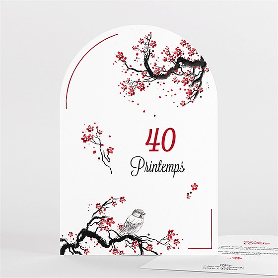Invitation anniversaire 40 printemps arche