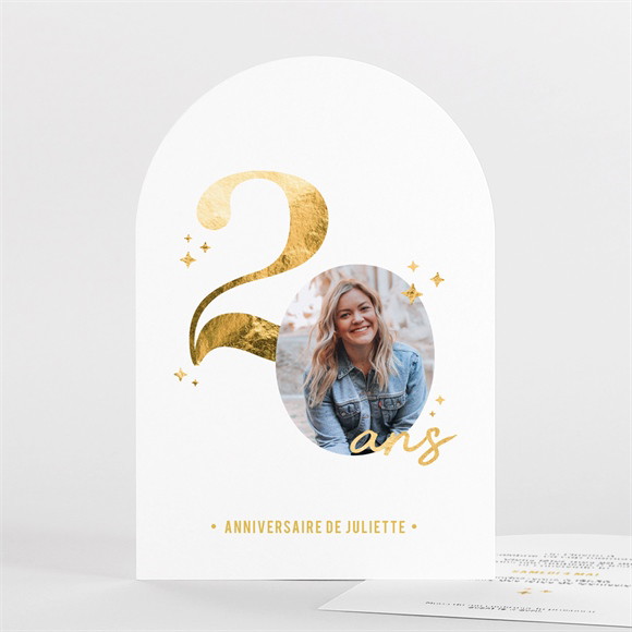 Invitation anniversaire Paillette 20 ans réf.N27188