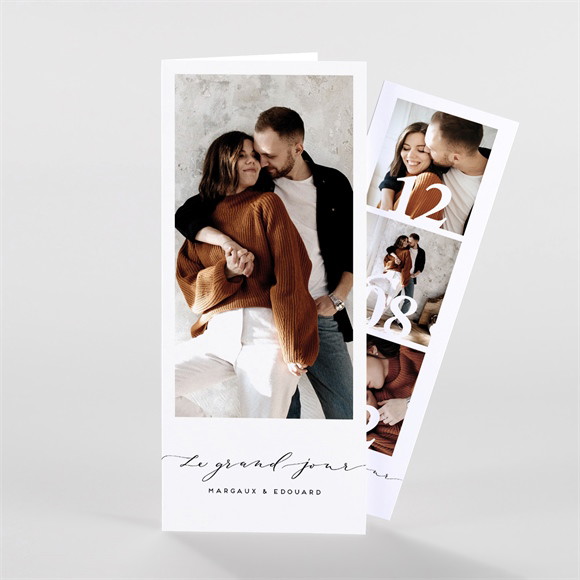 Faire-part mariage Classique photo duo magnet réf.N88105