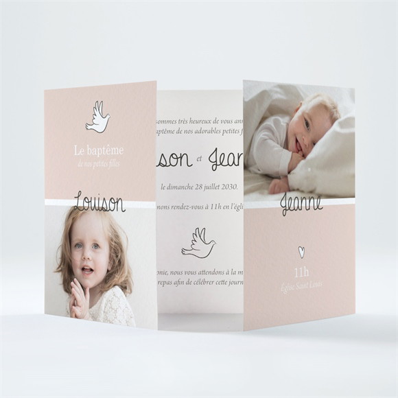 Faire-part de baptême Petites soeurs réf.N701143