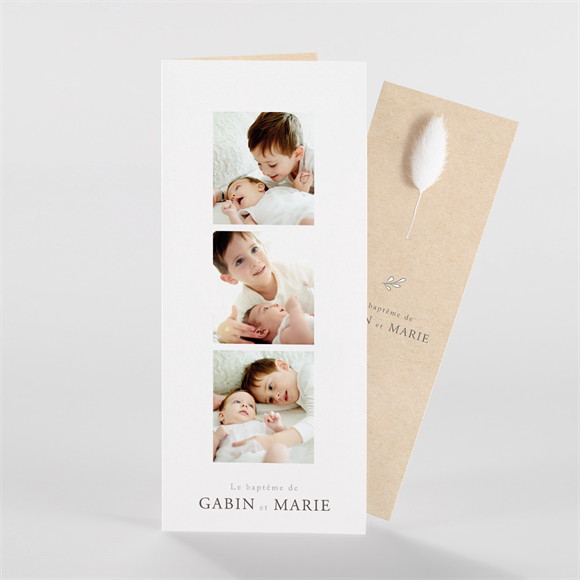 Faire-part de baptême Frère et soeur réf.N981354