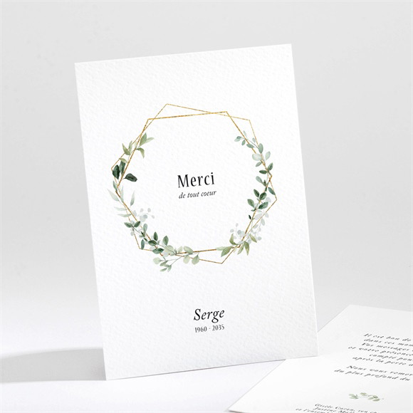 Remerciement décès Moderne végétal portrait réf.N211710