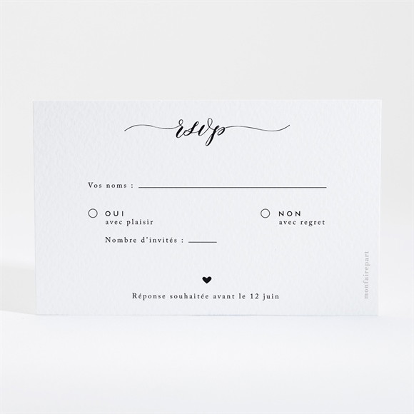 Carton réponse mariage Classique photo réf.N16009