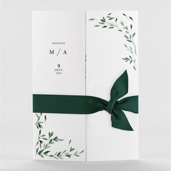 Faire-part mariage L'olivier 2 volets réf.N71108