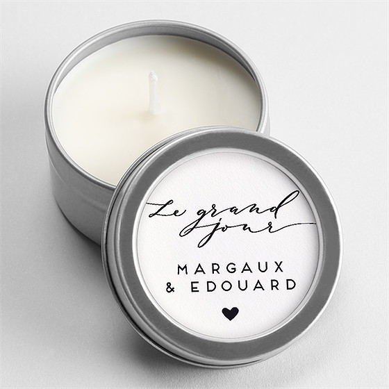 Bougie mariage classique photo argent