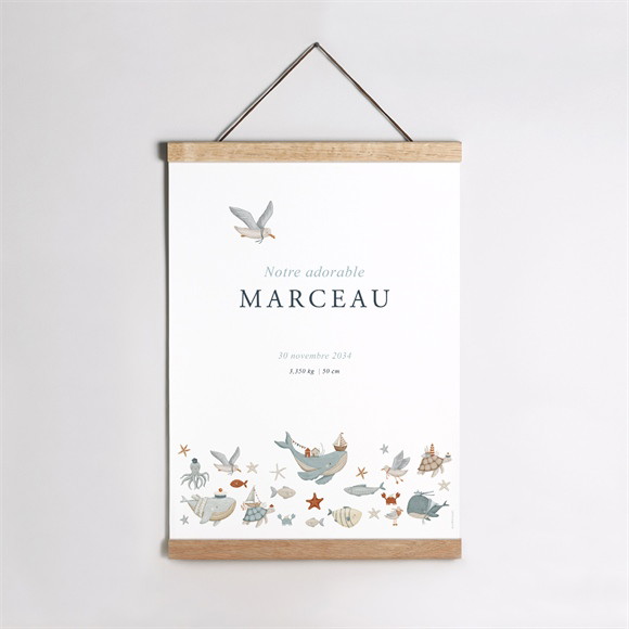 Affiche naissance Mon amie la baleine réf.N260529
