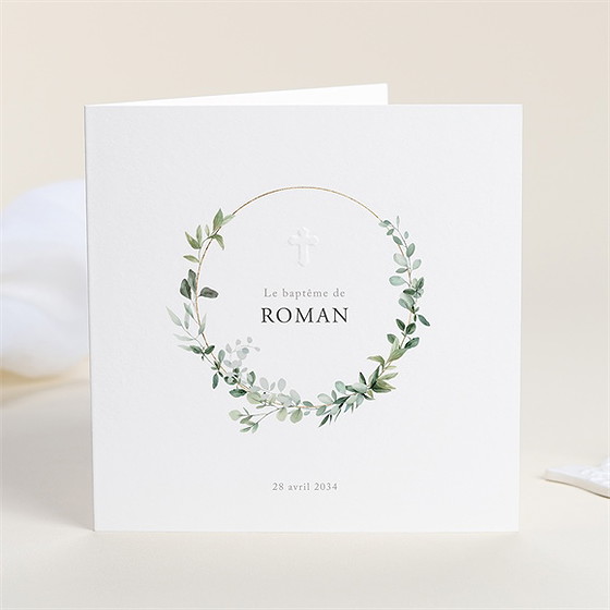 Faire-part de baptême adulte végétal