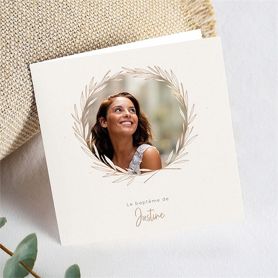 Faire-part de baptême fille adulte