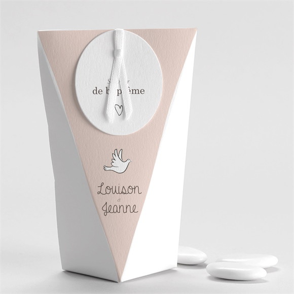 Boîte de dragées baptême Petites soeurs étui réf.N520434