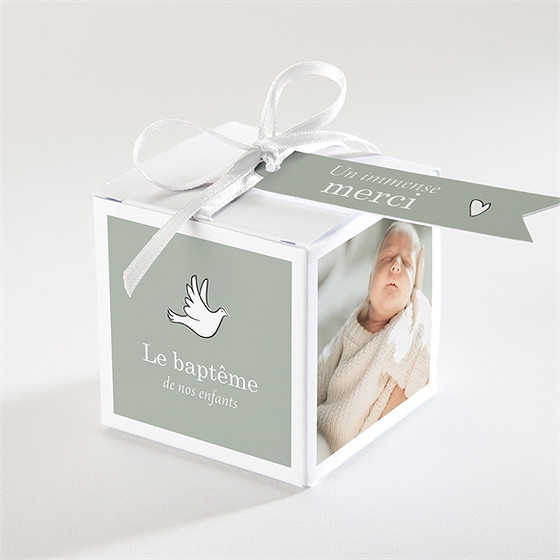 Boîte de dragées baptême petits frères