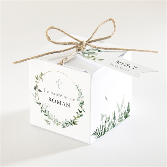 Boîte de dragées baptême Adulte végétal réf.N340803