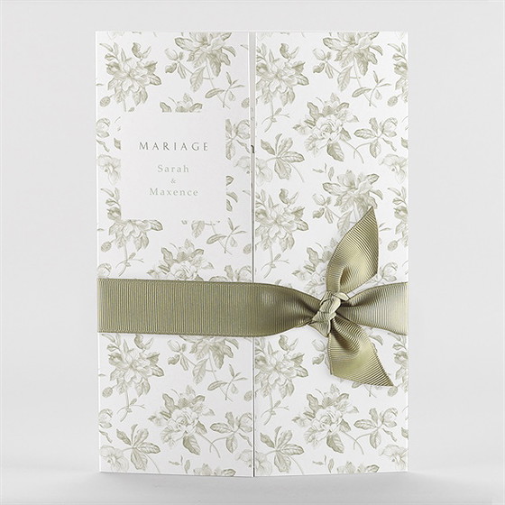 Faire-part mariage fleuri 2 volets