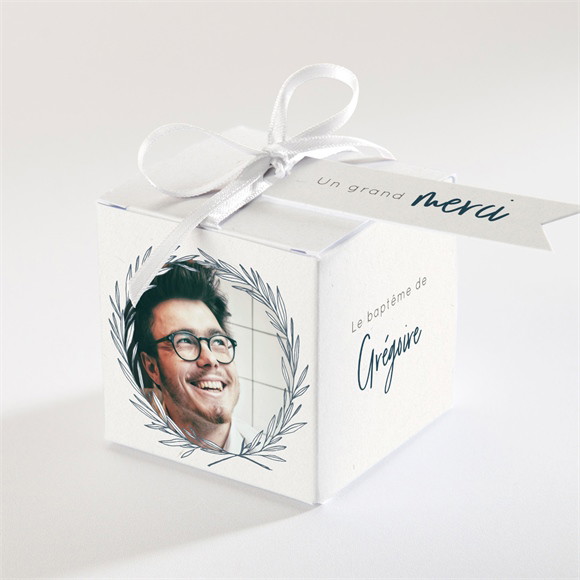 Boîte de dragées baptême Couronne végétale adulte réf.N340805