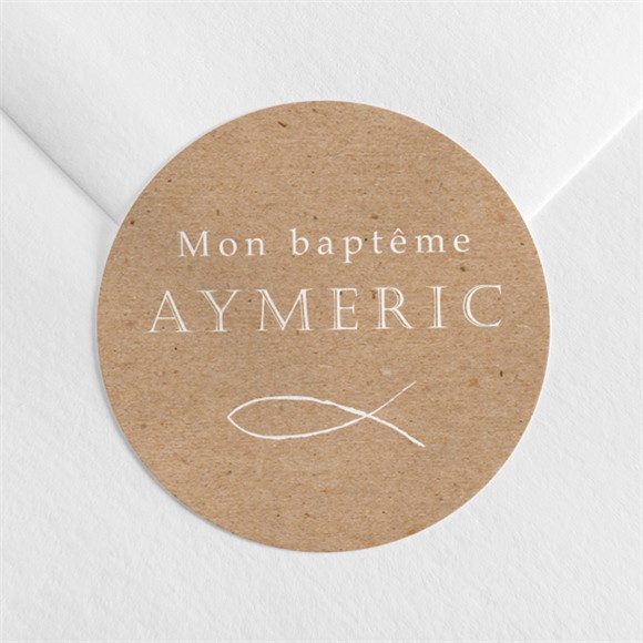 Sticker baptême Ichthus kraft adulte réf.N3602467