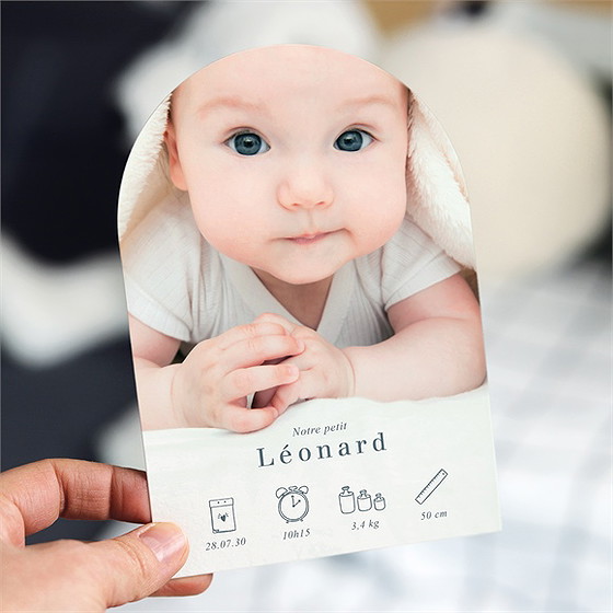 Faire-part naissance jolis pictos arche