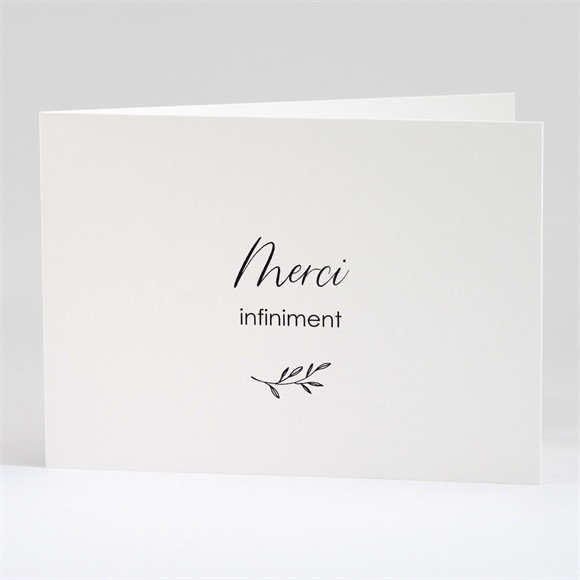 Remerciement décès Noir et blanc plié réf.N42175